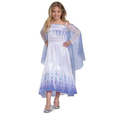 Imagem de Disney Frozen 2 Elsa Costume for Girls, Deluxe Dress and Cape Outfit, Child Size Medium (7-8)