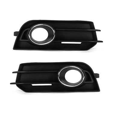 Imagem de Grades de luz de neblina para para-choque dianteiro, capa de luz de neblina para para-choque frontal, cobertura de lâmpada de grelha de malha preta 8X0807681A de substituição para A1 Cool Hatchback 2-portas 2014