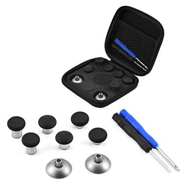 Imagem de Eboxer 8 in 1 Metal Magnetic Thumbsticks Joysticks Replacement Kit, Analog Sticks Joysticks Repair Kit for PS4, for Xbox One, Including Stick Caps, Magnetic Base, Screw Drivers and Cloth Case