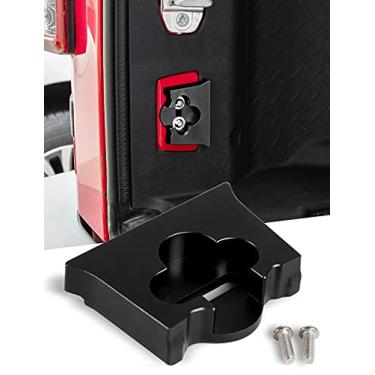 Imagem de Savadicar Limitador de porta traseira TL01, trava de porta traseira de liga de alumínio, tampa traseira para Jeep Wrangler JK JKU 2 portas e 4 portas, acessórios de substituição de porta traseira, preto, 1 peça