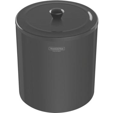Imagem de Lixeira Tramontina Útil em Aço Inox Polido com Revestimento Black 5L