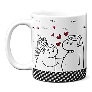 Imagem de Caneca Flork Meme Namorados Fofos Te Amo Do Tamanho Do Bucho (Branca)