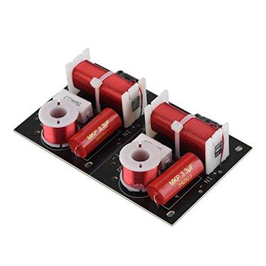 Imagem de Módulo divisor de frequência de alto-falante de áudio 2 vias Graves agudos Hi-Fi Conversor de filtro de cruzamento de áudio para alto-falante DIY