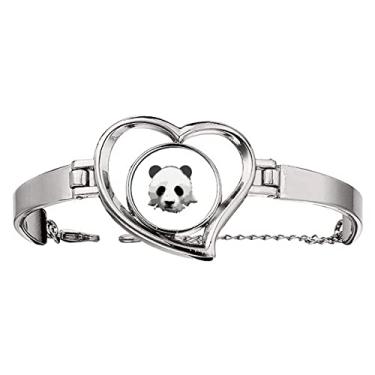 Imagem de N/A N/A Bracelete China National Treasure Panda contorno coração joia fio bracelete, medium, metal