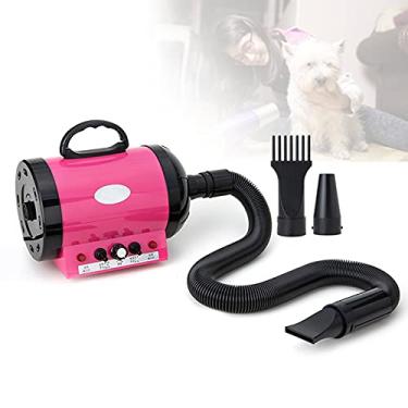 Imagem de yani Secador de soprador de animais de estimação de velocidade infinitamente variável, secadores de cabelo ajustáveis para cães quentes e frios com 3 bocais diferentes, concha retardadora de chamas ABS para cães grandes, médios e pequenos (rosa)
