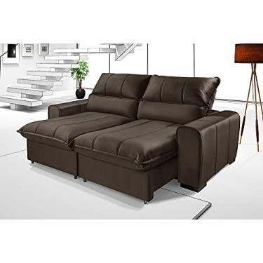 Imagem de Sofá Dubai Retrátil Reclinável Com Molas Ensacadas 2,05m (Marrom)