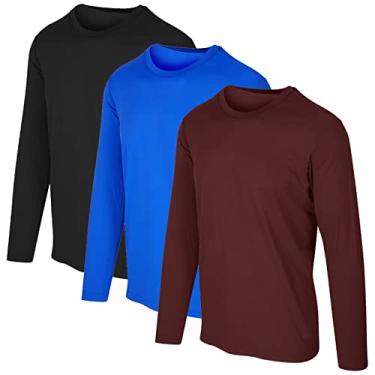 Imagem de KIT 3 Camisetas Proteção Solar Permanente UV50+ Tecido Gelado – Slim Fitness – M Preto - Royal - Vinho