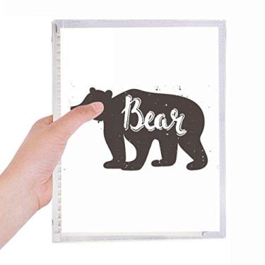 Imagem de Caderno de urso preto e branco animal diário de folhas soltas recarregável, papelaria
