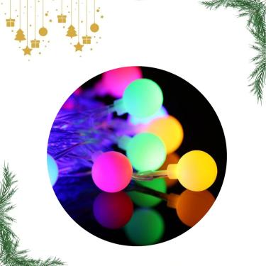 Imagem de Pisca Pisca De Bola Colorida Para Decoração De Natal Festa Casamento Tamanho 6m 40 LED 110V