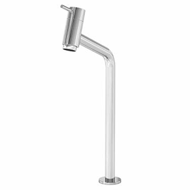 Imagem de Torneira P/Lavatório Pratika 45° 1/4 Volta Bica Alta 36cm Metal Cromado