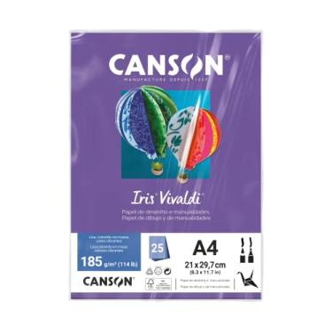 Imagem de CANSON Iris Vivaldi, Papel Colorido A4 em Pacote de 25 Folhas Soltas, Gramatura 185 g/m², Cor Violeta (18)