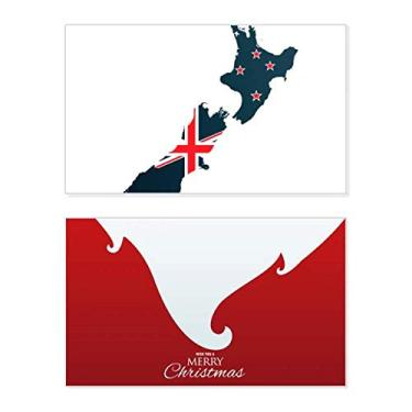 Imagem de Mapa da Ilha da Bandeira da Nova Zelândia feriado Feliz Natal Cartão de parabéns Mensagem de Natal