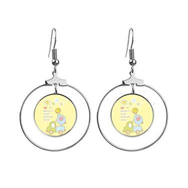 Imagem de Brincos de bola de bebê com desenho animado e elefante, caminhão, animal, argola pendurada, joia circular