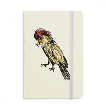 Imagem de Caderno de pássaro de penas amarelas em tecido com capa dura e diário clássico