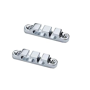 Imagem de Guyker 2 peças de retentor/guia de cordas para cabeçote de baixo elétrico, corda de árvore, guia de fivela para baixo, ranhura SR5, cromado