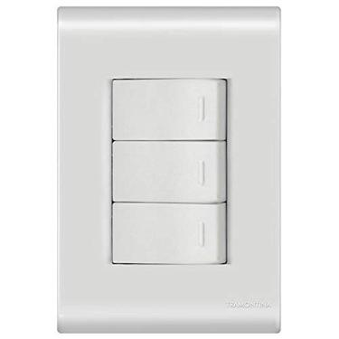 Imagem de Interruptor Triplo Simples Tramontina Linha Liz com Placa