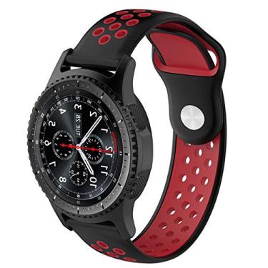 Imagem de Pulseira 22mm Sport compatível com Samsung Galaxy Watch 3 45mm - Galaxy Watch 46mm - Gear S3 Frontier - Amazfit GTR 47mm - Amazfit GTR 2 - Marca LTIMPORTS (Preto com Vermelho)