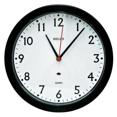 Imagem de Relógio De Parede Redondo Preto E Branco 22cm - Bells - Ambiente