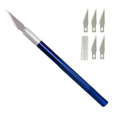 Imagem de Estilete Bisturi De Precisão Cartonagem+ 5 Lâminas scrapbook Artesanato