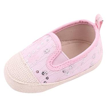 Imagem de Tênis infantil feminino verão infantil sapatos infantis meninos meninas sapatos casuais planos para crianças primeiro andar sapatos meninas, Rosa, 6-9 Months Infant