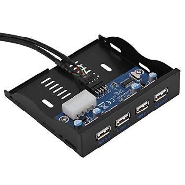 Imagem de Pomya Hub USB do painel frontal de 4 portas, painel frontal de disquete USB2.0 3,5" compartimento de disquete 9 pinos para 4 interface USB 2.0 HUB para computador desktop