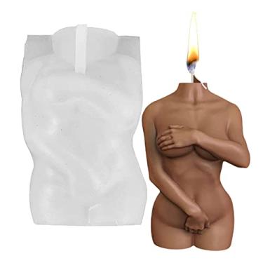 Imagem de Molde de silicone para corpo 3d, Molde de vela de forma de corpo de mulheres tímidas nuas 3D, Molde de de argila para mulheres gordas nuas para escultura em gesso de resina
