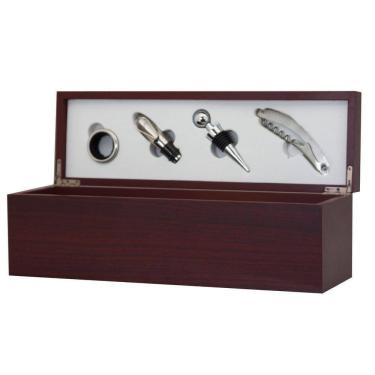 Imagem de Porta Vinho Com 5 Peças Caixa De Madeira