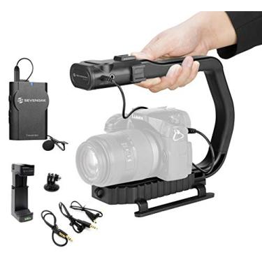 Imagem de Movo MicRig-W1 Kit de cineasta de microfone sem fio – Estabilizador de câmera com microfone Lavalier sem fio compatível com DSLR, câmeras sem espelho, iPhone, smartphones Android