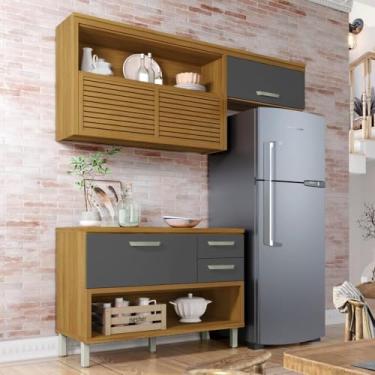 Imagem de Cozinha 2 Peças 100% Mdf Princesa Nesher Freijó/grafite