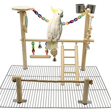 Imagem de Gaiola superior de parquinho de pássaros, brinquedos de mastigar para pendurar na academia, gaiola para conure, periquitos, periquitos, calopsitas, periquitos, periquitos, periquitos, periquitos,