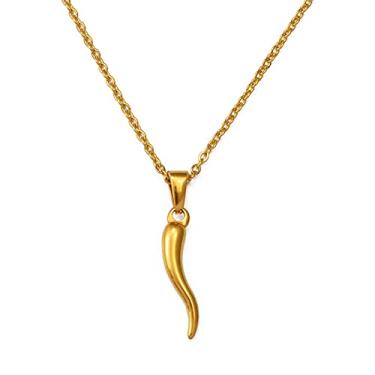 Imagem de Pimenta pendente colares para mulheres meninas de cor dourada chili charme joalharia, 60 cm o 23.6 pulgadas, Zircônia cúbica