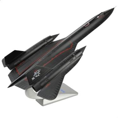 Imagem de NUOTIE SR-71A Blackbird 1/72 Modelo de Aeronave de Reconhecimento de Metal USAF Guerra Fria Exibição Militar Liga fundida para Aeronaves Pré-construído Modelo de Jato de Combate com Expositor