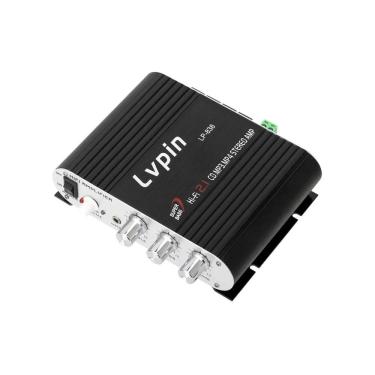 Imagem de Amplificador estéreo para carro Mini Hifi 200W 2.1CH Alumínio Preto