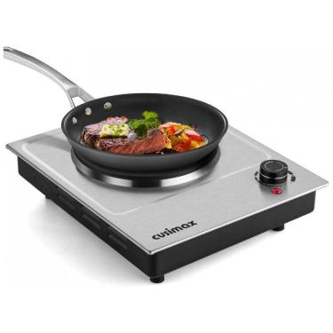 Imagem de Cooktop Elétrico Portátil de Bancada com 1 Queimador, Aço Inoxidável, 110V 1500W, Cusimax, Prata