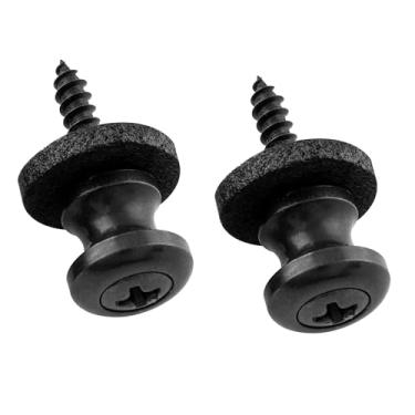 Imagem de Musiclily Pro Roldana Correia Metal Strap Buttons com Parafuso para Ukulele Guitarra/Baixo/de Tamanho Pequeno, Preta (2 Peças)