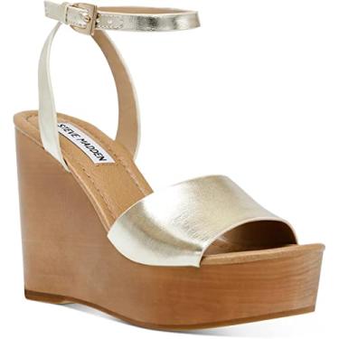 Imagem de Steve Madden Sandália feminina de salto galês, Couro dourado, 8.5