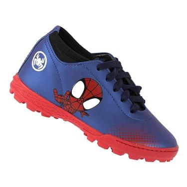 Imagem de Chuteira Dray Society Marvel 4502 Homem-Aranha Marinho e Vermelha - Infantil - 33 - Azul