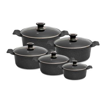 Imagem de Jogo Panelas Granito Antiaderente Gourmet Javali AA 16a24cm