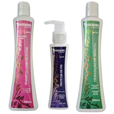 Imagem de Kit Hidratação Impacto Shampoo Silicone Protetor Fio Midori