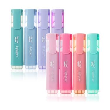 Imagem de Mr. Pen - Marca-texto, pacote com 8, cores Morandi, marcador de ponta de cinzel, marcadores pastel, marcadores de texto fofos, conjunto de marcadores pastel, marcador Highliterers,