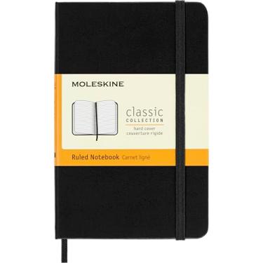 Imagem de Moleskine Pocket Hardcover Ruled Notebook Black: Pocket Size. Liniert. Mit Falttasche für Notizen. Gummiband-Verschluß