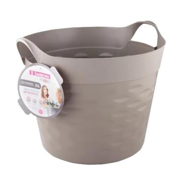 Imagem de Cesto Organizador de Roupas, Brinquedos e Bebida - 20 Litros - Flexível Sanremo (Cinza 1820/2)