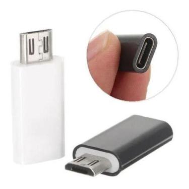 Imagem de Adaptador Conversor Micro Usb Type B V8 Macho X Tipo C Femea - Mixmerc