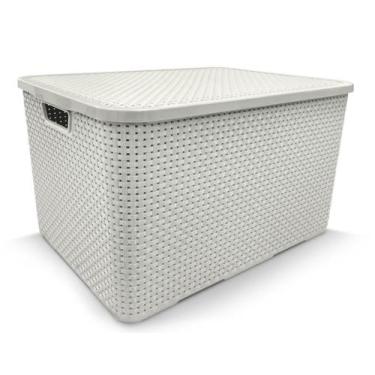 Imagem de Caixa Organizadora Rattan BRANCA 15 Litros 25591PM Arqplast