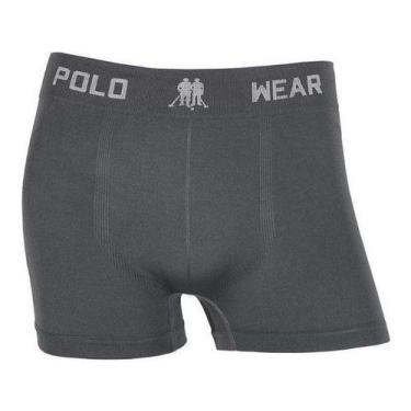 Imagem de Cueca Masculina Adulto Boxer Confortável Polo Wear Premium, Chumbo, P 