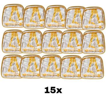 Imagem de KIT COM 15 MINI mochila AMARELA infantil transparente escola - Gii Mat