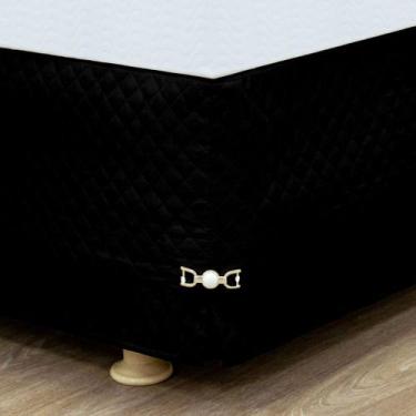 Imagem de Saia Box Queen Matelada Ultrassônico 40cm Altura c/ Pingente e Elástic