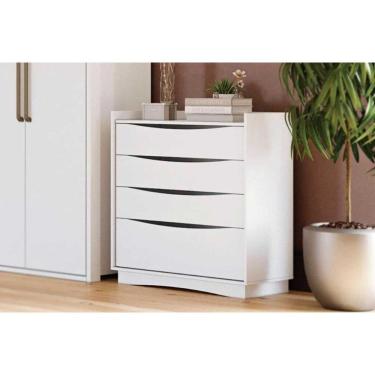 Imagem de Cômoda de Quarto M260 c/ 4 Gavetas Branco - Kappesberg