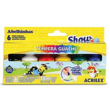 Imagem de Tinta Guache Acrilex Show Color 18Ml 6 Cores Com Pincel, Não se aplica