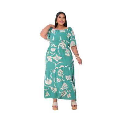 Imagem de Vestido Longo Estampado C/manga 3/4 6 Geração G1 G2 G3 G4 - Reyn Store